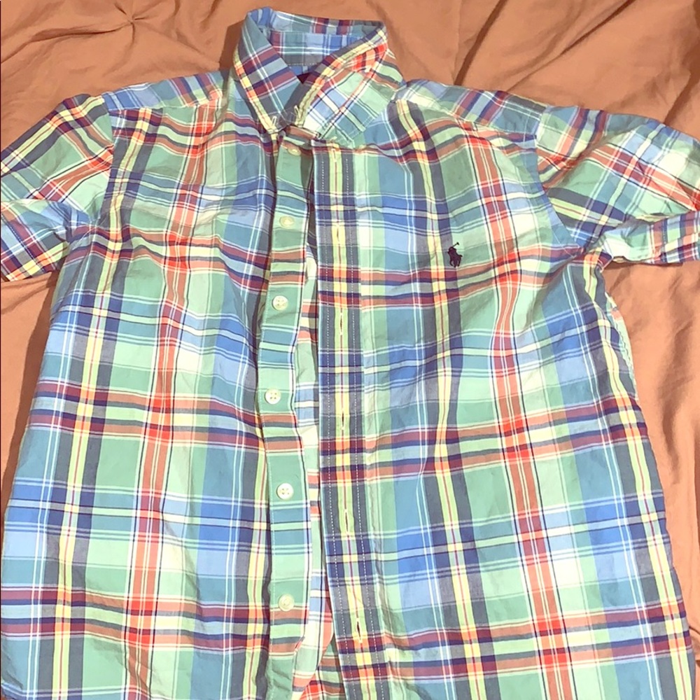 Plaid Big boys Polo button down.